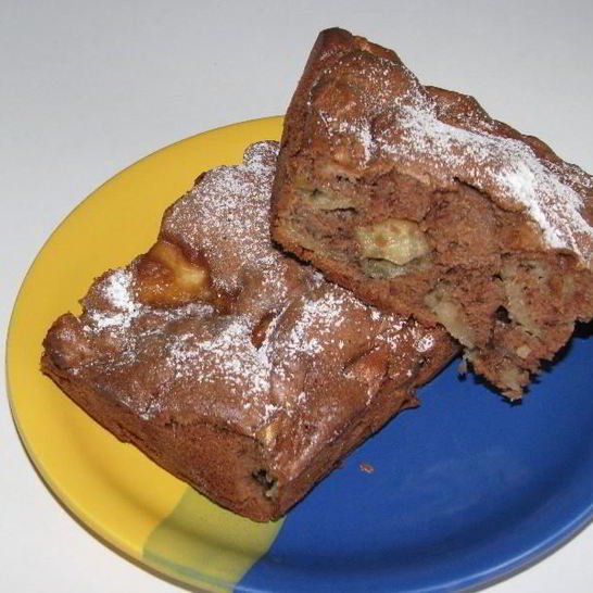 Рецепт шарлотки шоколадной с яблоками