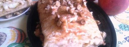 быстрый штрудель из лаваша с грушей. Шаг 13