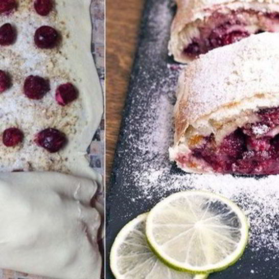 Рецепт ленивого штруделя с вишней