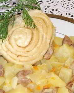 Штрудель с мясом и картошкой