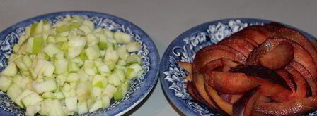 ванильный штрудель с яблоком, сливами и творогом. Шаг 5