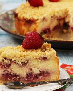 Творожник с клубникой