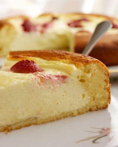 Творожный пирог с бисквитным тестом