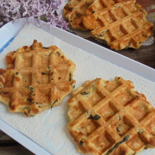 Рецепт амарантовых вафель с морской капустой