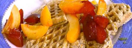 гречишные вафли с фруктами и йогуртом. Шаг 7