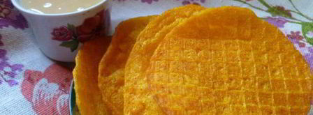 тыквенные тонкие вафли с домашней сгущенкой. Шаг 12