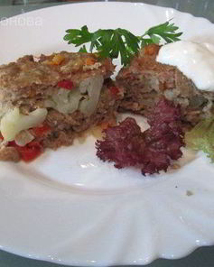 Мясная запеканка с цветной капустой