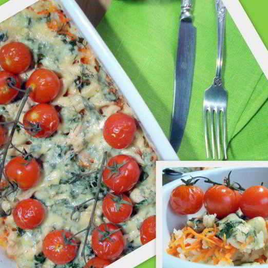 Рисовая запеканка с куриным филе