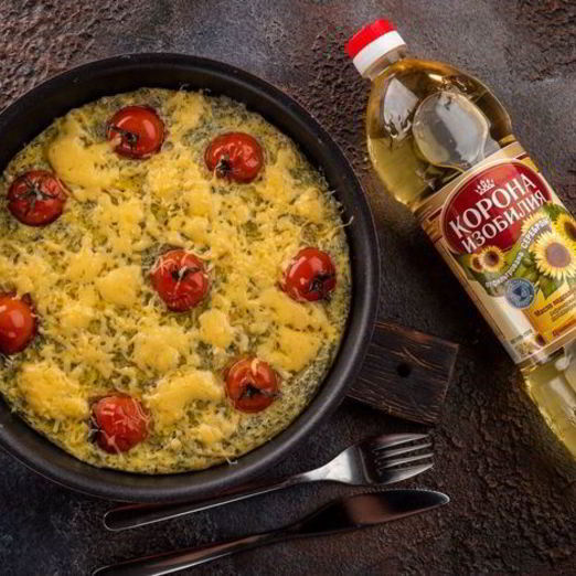 Сырная запеканка с помидорами черри