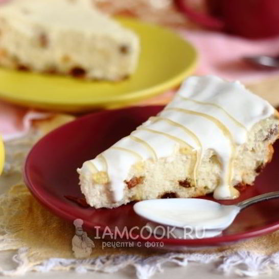 Рецепт творожной запеканки с изюмом в мультиварке