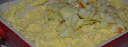 творожная запеканка с яблоком и бананом. Шаг 7