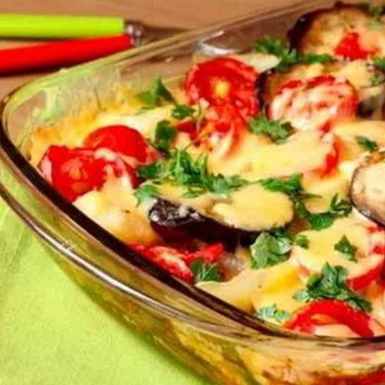 Рецепт запеканки из баклажанов с сыром и помидорами