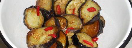 баклажаны с острым перцем и аджикой по-грузински. Шаг 4