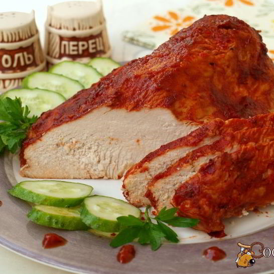 Рецепт филе индейки запеченное в томатно-соевом соусе с аджикой