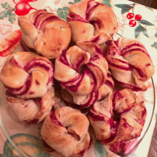 Рецепт веночков с клюквенным джемом