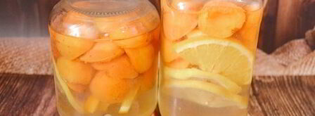 компот из абрикосов с лимоном и апельсином на зиму. Шаг 14