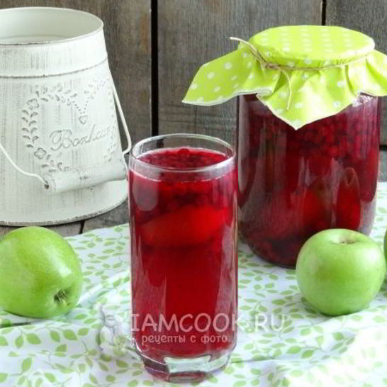 Рецепт компота из брусники с яблоками на зиму