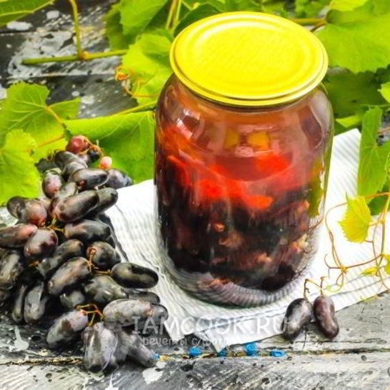 Рецепт компота из черного винограда на зиму