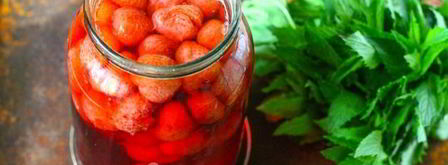 компот из клубники с мятой на зиму. Шаг 12