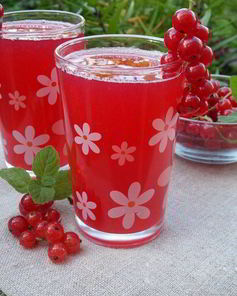 Компот из персиков и красной смородины