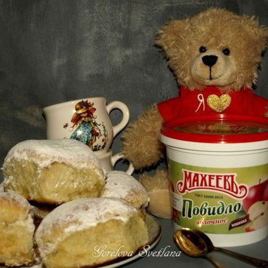 Рецепт булочек с яблочным повидлом