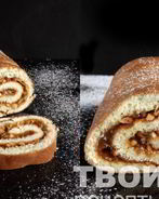 Рулет с повидлом и арахисом