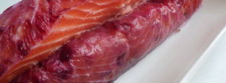 семга малосольная с черной смородиной. Шаг 5