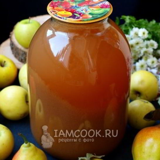 Рецепт яблочно-грушевого сок на зиму