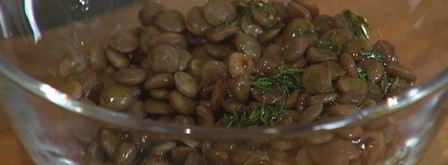 брускетта с чечевицей, фетой и цукини. Шаг 7