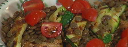 брускетта с чечевицей, фетой и цукини. Шаг 11