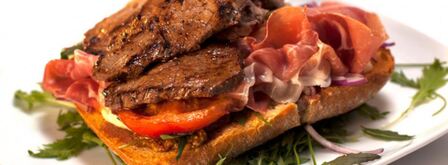 брускетта с говядиной и пармской ветчиной. Шаг 6