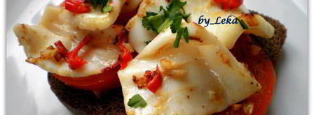 брускетта с кальмарами и чили. Шаг 8