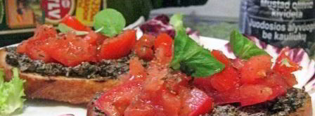 брускетта с кремом из маслин и помидорами. Шаг 11