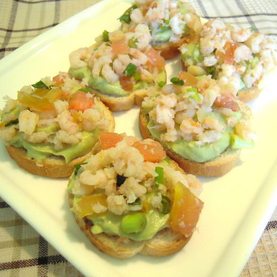 Рецепт брускетты с креветками