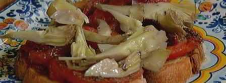 брускетта с помидорами-гриль и артишоками. Шаг 10