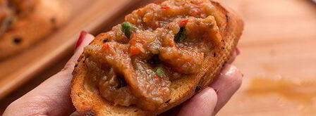 брускетта с запеченным баклажаном. Шаг 9