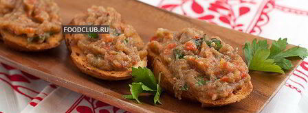 брускетта с запеченным баклажаном. Шаг 10