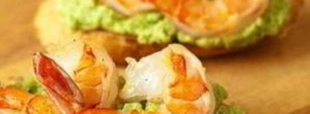 брускетта с зеленым горошком и креветками. Шаг 5