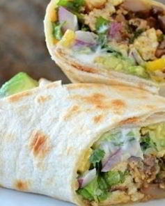 Буррито с беконом, грибами и картофелем