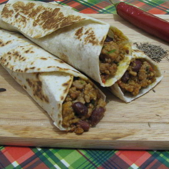 Рецепт буррито с фаршем и красной фасолью