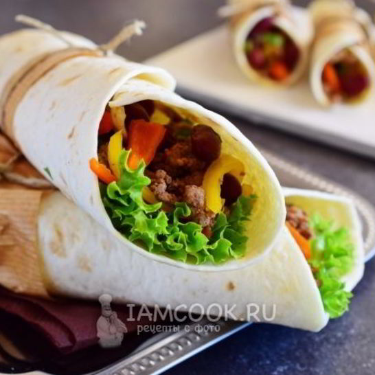 Рецепт буррито с фаршем