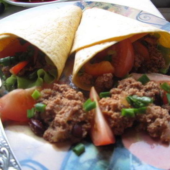 Рецепт буррито с фасолью и фаршем