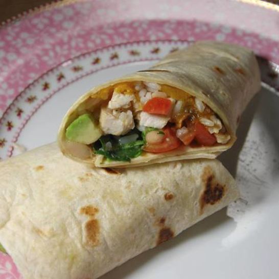 Рецепт буррито с тыквой, курицей и фасолью