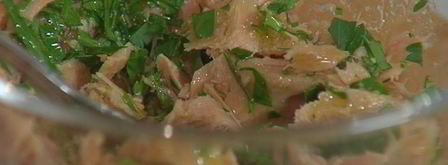 бутерброд с тунцом, запеченным перцем и хумусом. Шаг 8