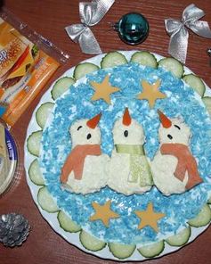 Бутерброды Поющие снеговики в шарфиках