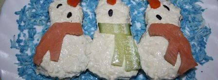 бутерброды поющие снеговики в шарфиках. Шаг 9