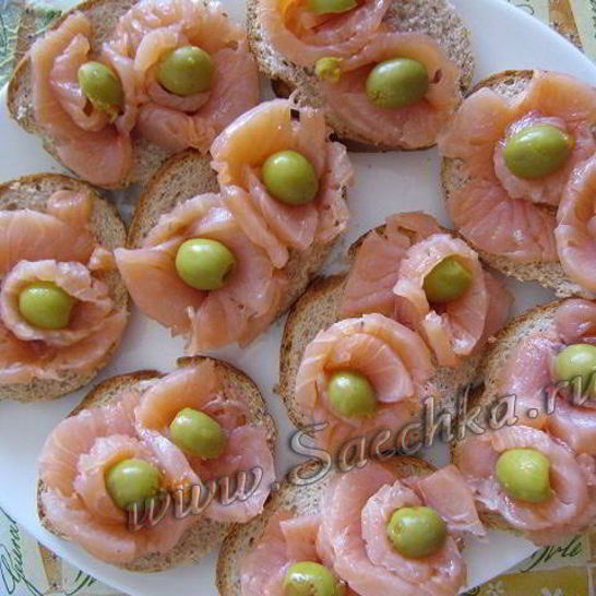Рецепт бутербродов с красной рыбой