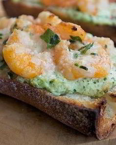 Бутерброды с креветками и сыром