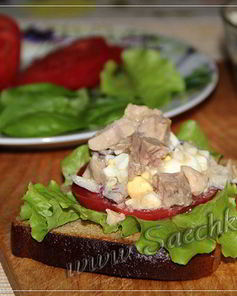 Бутерброды с печенью трески и яйцом