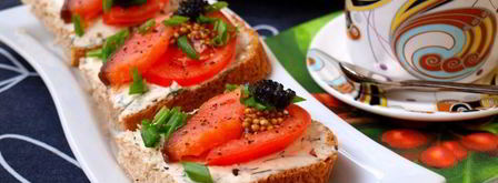 бутерброды с семгой, помидорами и плавленным сыром. Шаг 6